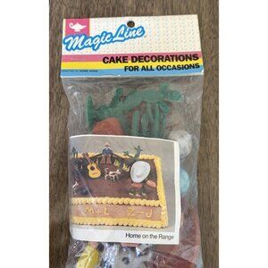 Vintage Wilton / Magic Line Cake Toppers Home On The Range NEW Old Stock